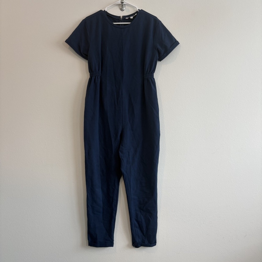 The Nines by Hatch Blue Maternity Jumpsuit Women's M Knit Tapered Casual